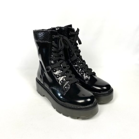 New Circus By Sam Edelman Sanders Black Lace-Up Platform Boot - Picture 3 of 9
